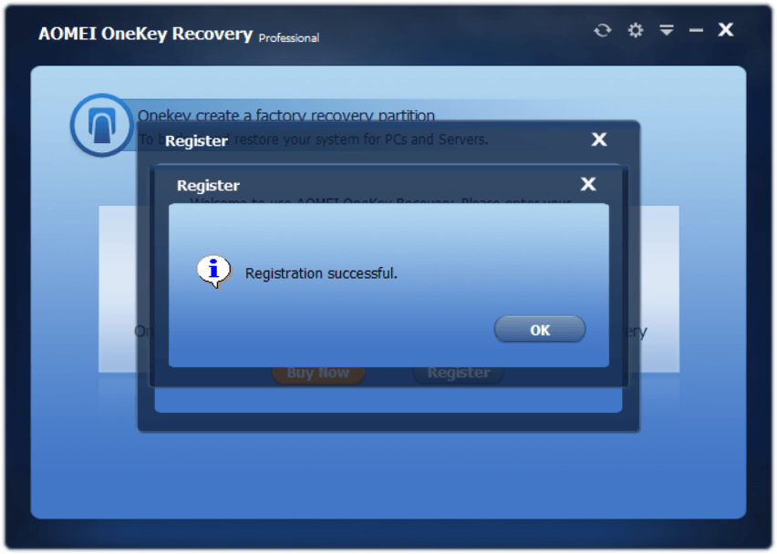 AOMEI OneKey Recovery Professional 1.6.2 Activating 2