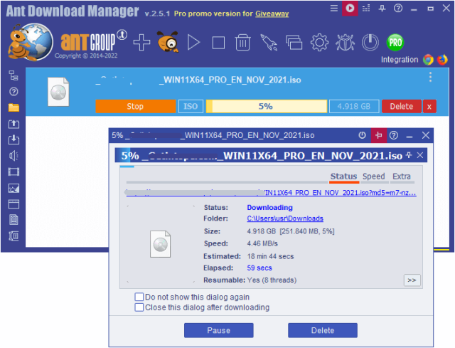 Ant Download Manager PRO 2.5.1 Imterface