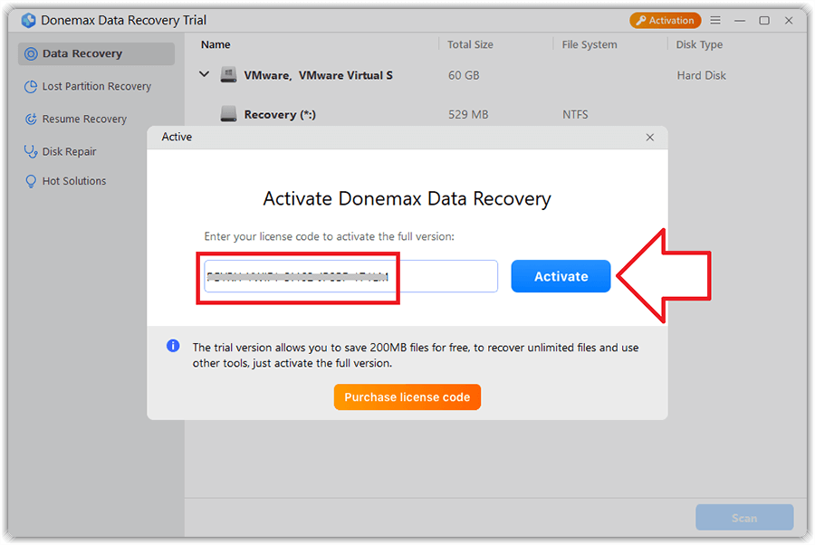 Donemax Data Recovery 1.0 Activating 2