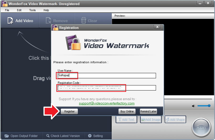 WonderFox Video Watermark 3.3 Activating 1