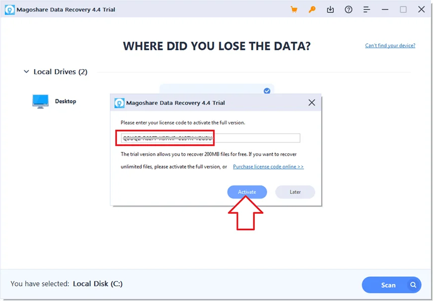 Magoshare Data Recovery 4.4 Activating 2