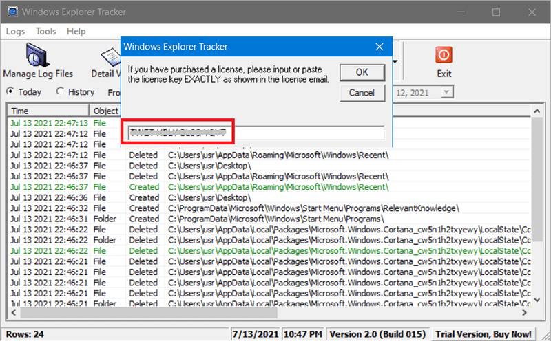 TriSun Windows Explorer Tracker 2.0 Activating 2
