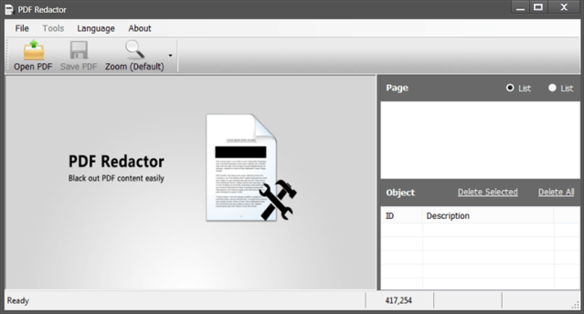 Reezaa PDF Redactor Pro 1v Interface