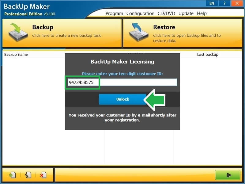 ASCOMP BackUp Maker 8v Activating 1