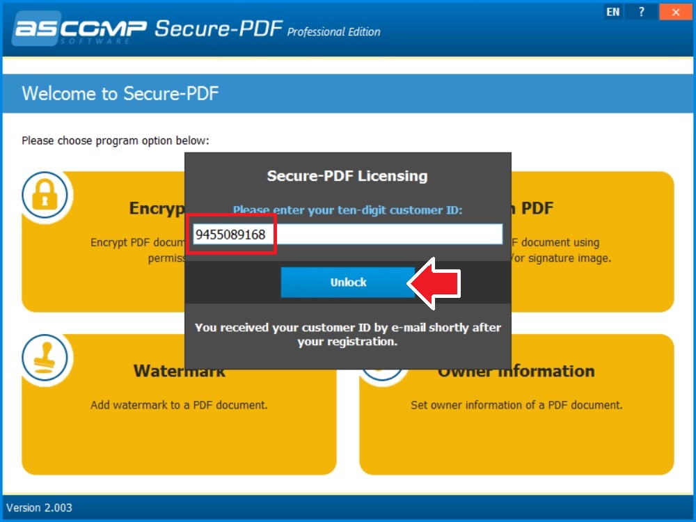 Ascomp Secure PDF Professional 2 Activating