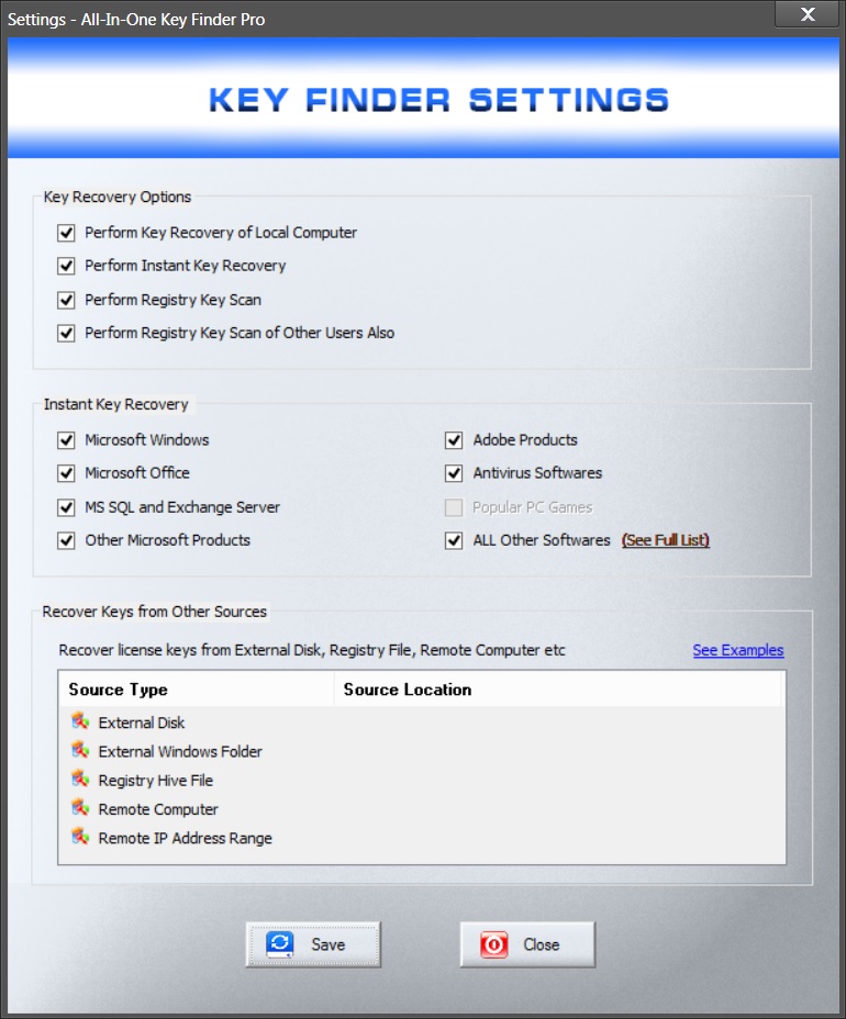 XenArmor All In One Key Finder Pro 2023 Settings