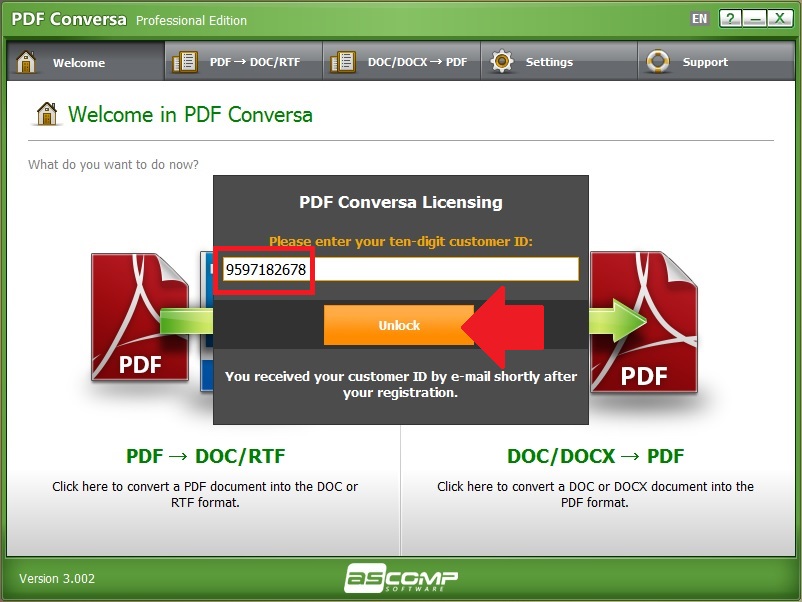 Ascomp PDF Conversa Professional v2.001 Activating