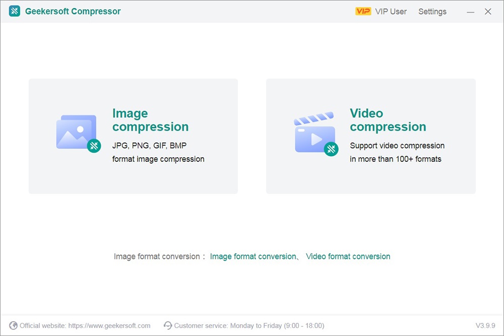 Geekersoft Compressor 3.9v Interface