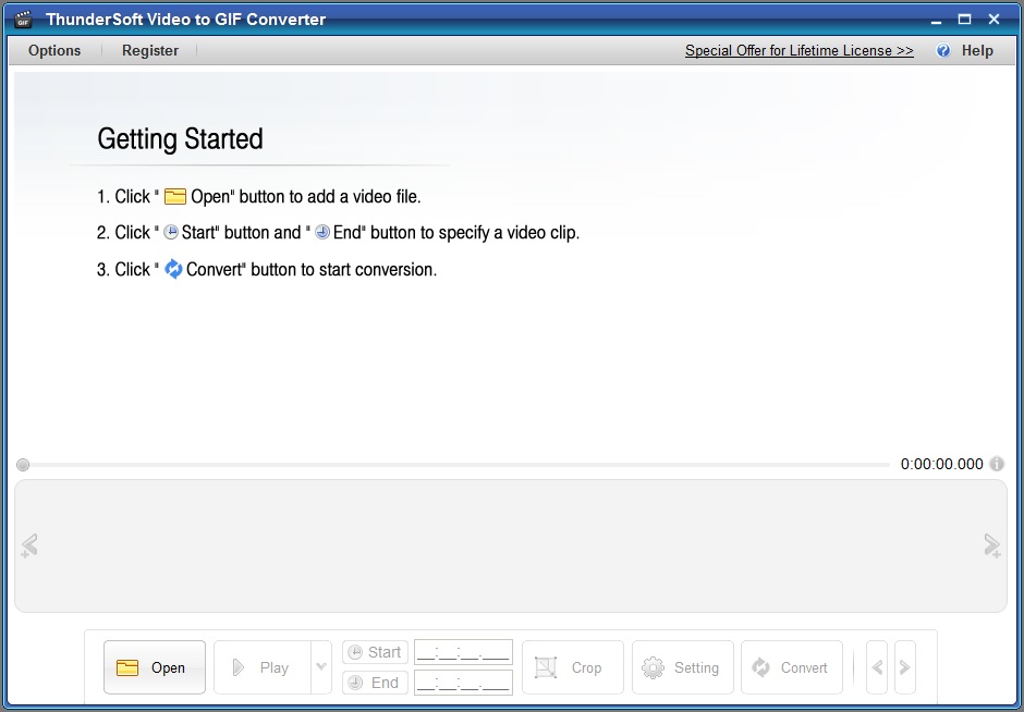 ThunderSoft Video to GIF Converter 5.3v Interface