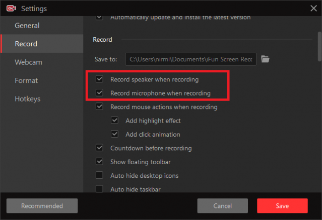 6 iFun Screen Recorder 1 Audio Settings