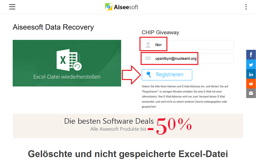 Aiseesoft Data Recovery 1.2 giveaway 1
