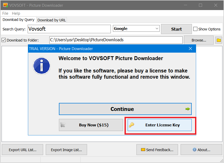 VovSoft Picture Downloader 2.3 Activating 1