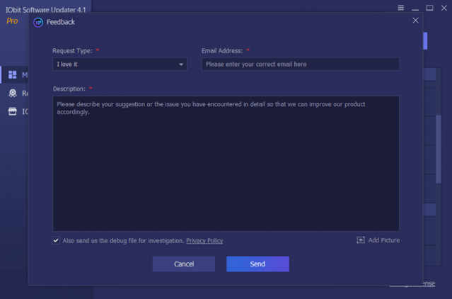 iObit Software Updater PRO 4 Send A Feedback Review