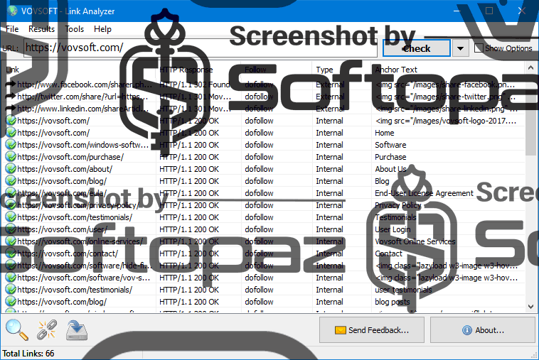 Vovsoft Link Analyzer 1.5 Interface