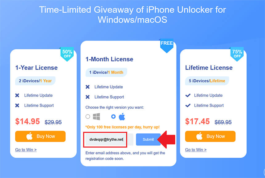 TunesKit iPhone Unlocker 1v Giveaway 1