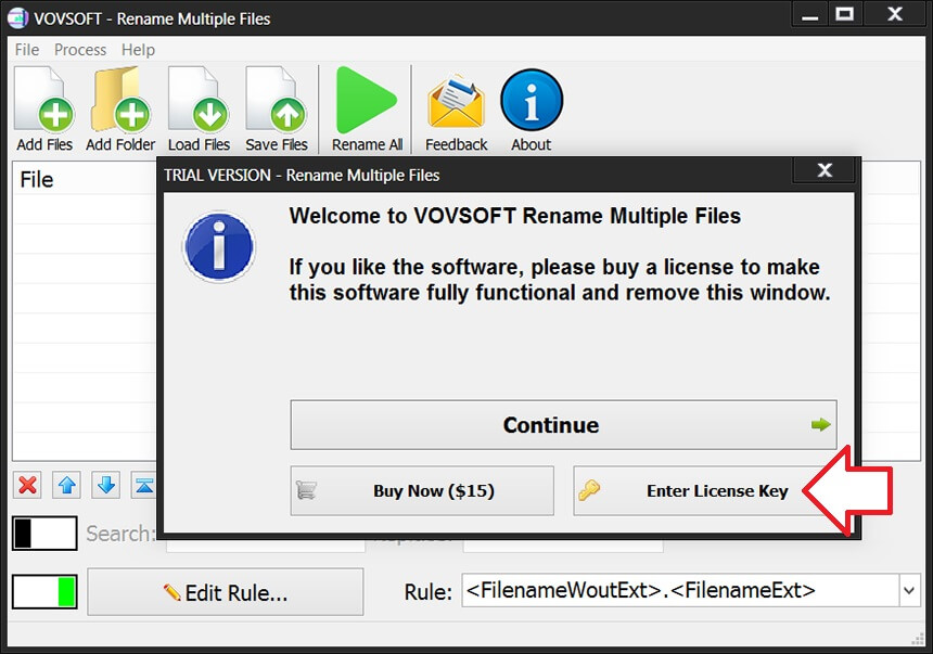 VovSoft Rename Multiple Files Activating 1