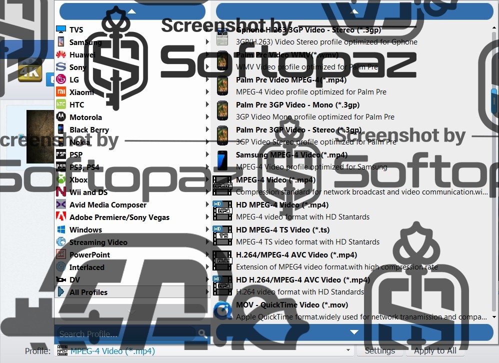 Tipard 4K UHD Converter - Profiles