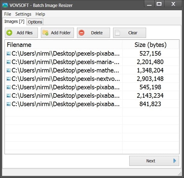 Vovsoft Batch Image Resizer 1.3v Interface min