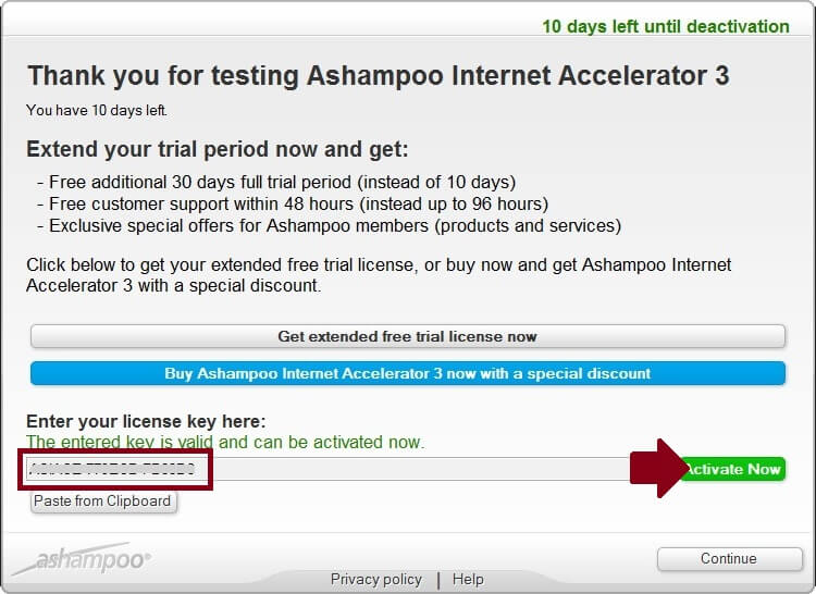Ashampoo Internet Accelerator 3 Activating 2