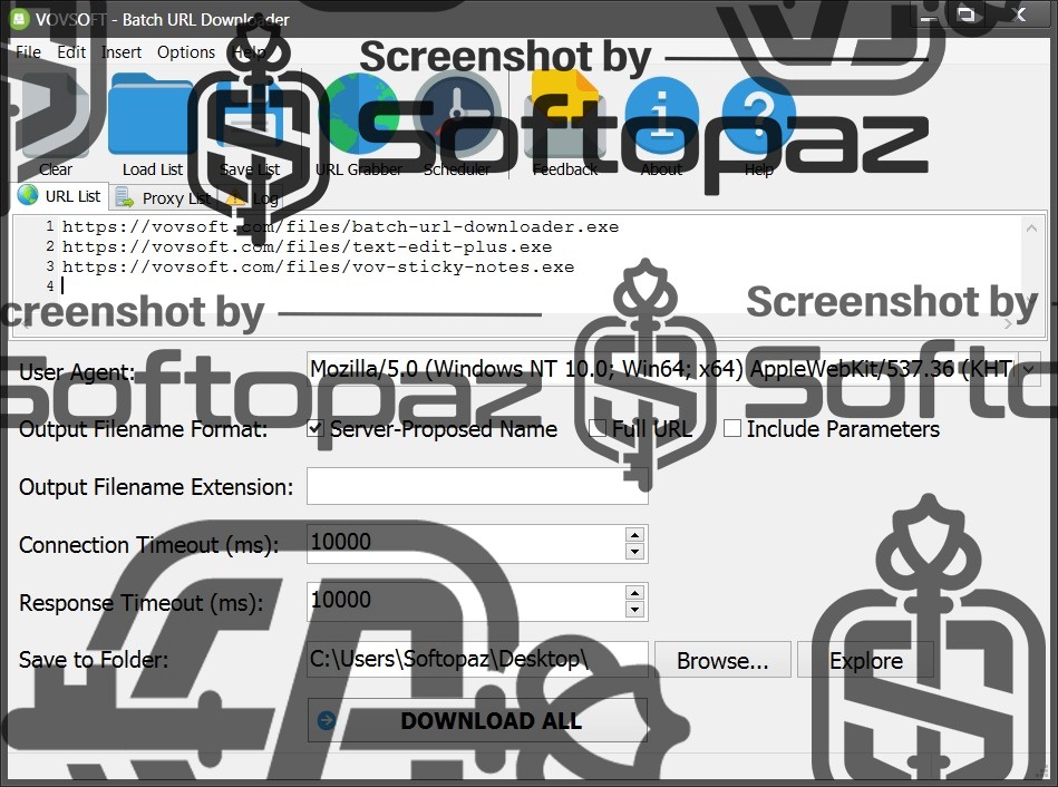 VovSoft Batch URL Downloader - Advanced Interface