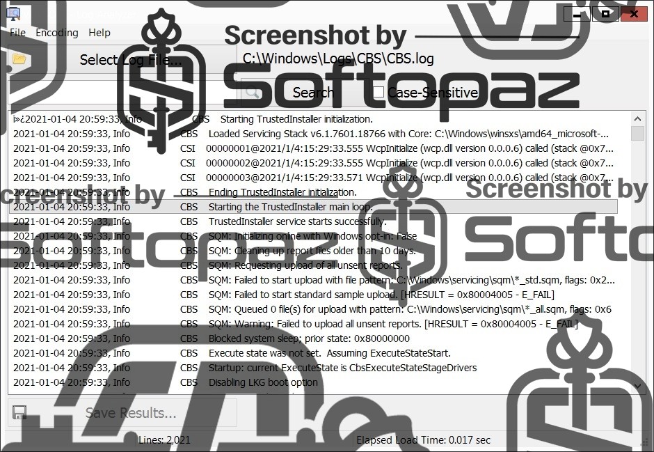 Vovsoft Log Analyzer 2.3v Interface