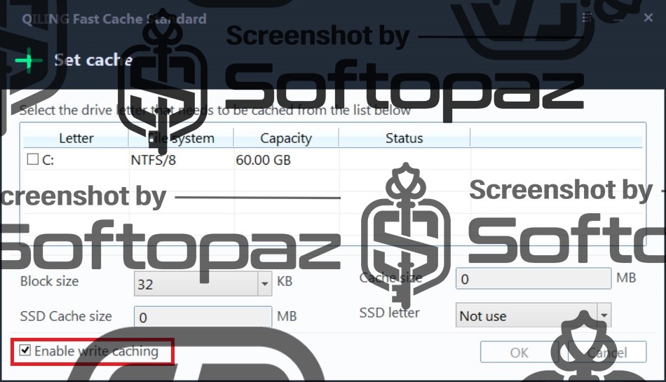 QILING Fast Cache Standard - Settings