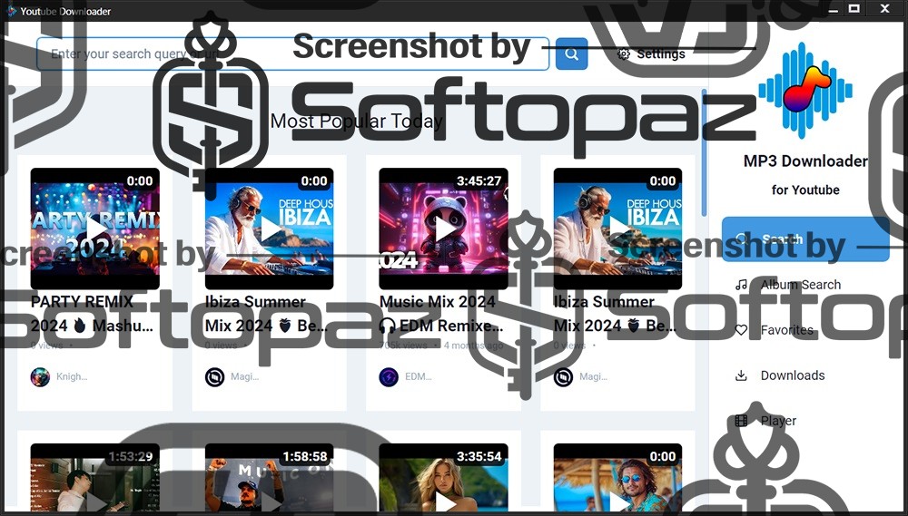 SoftOrbits MP3 Downloader for YouTube - Interface