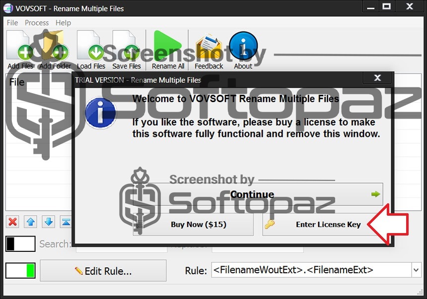 VovSoft Rename Multiple Files Activating 1