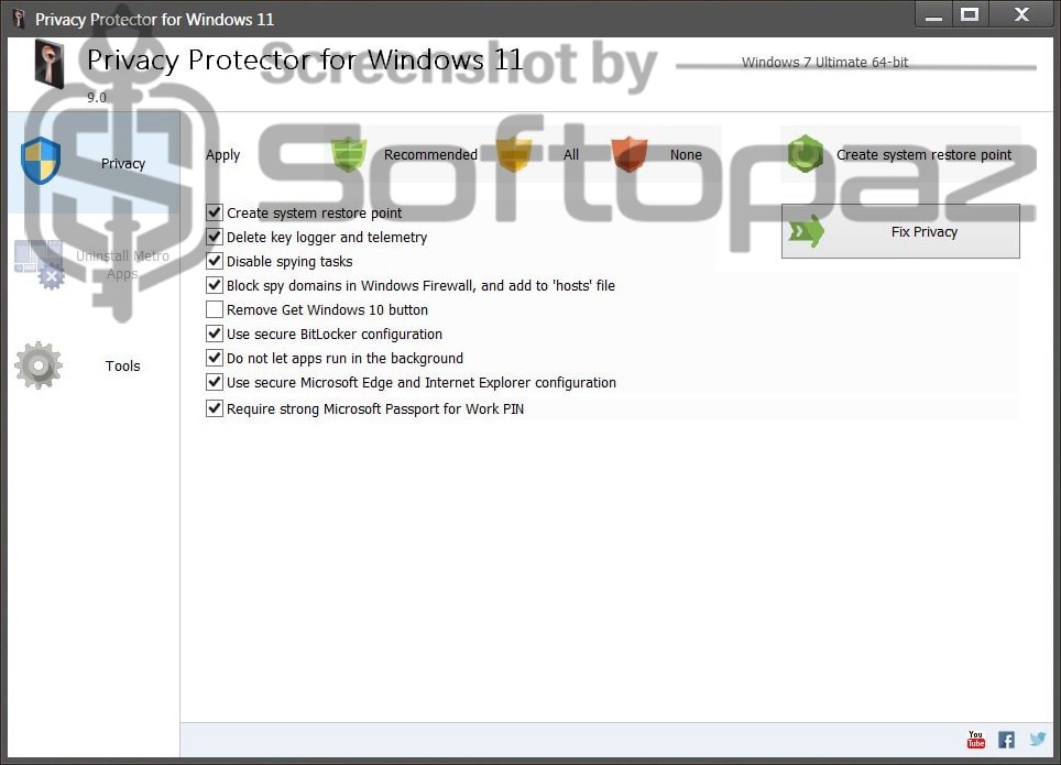 SoftOrbits Privacy Protector for Windows 11 - Interface