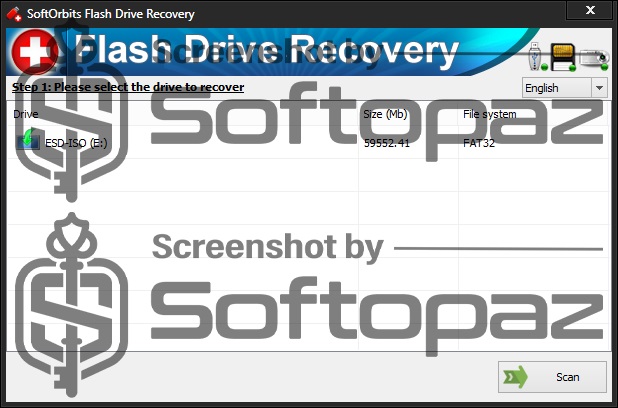 SoftOrbits Flash Drive Recovery - Interface