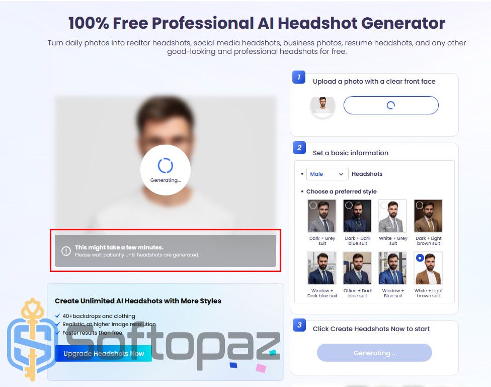 Vidnoz AI Headshot Generator FREE Step 3