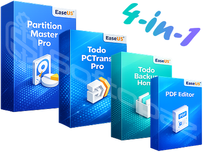 EaseUS Combinable 4-in-1 Bundle Deal (for Windows) with Lifetime Upgrades