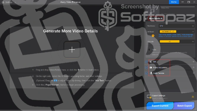 Aiarty video enhancer Interface