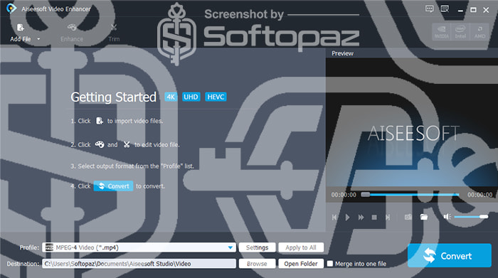 Aiseesoft Video Enhancer Interface