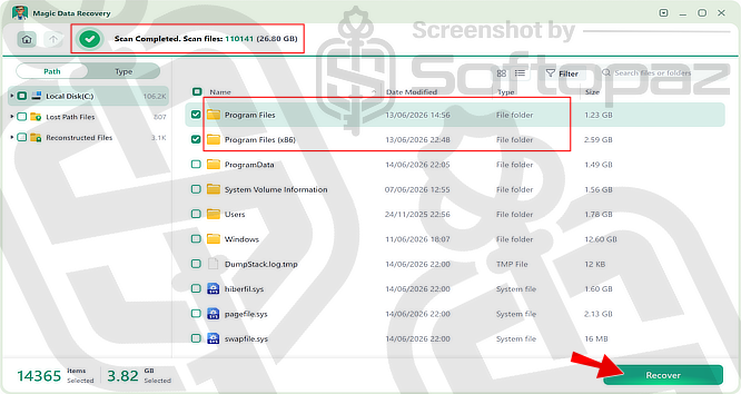 Magic Data Recovery Pro Scan Results