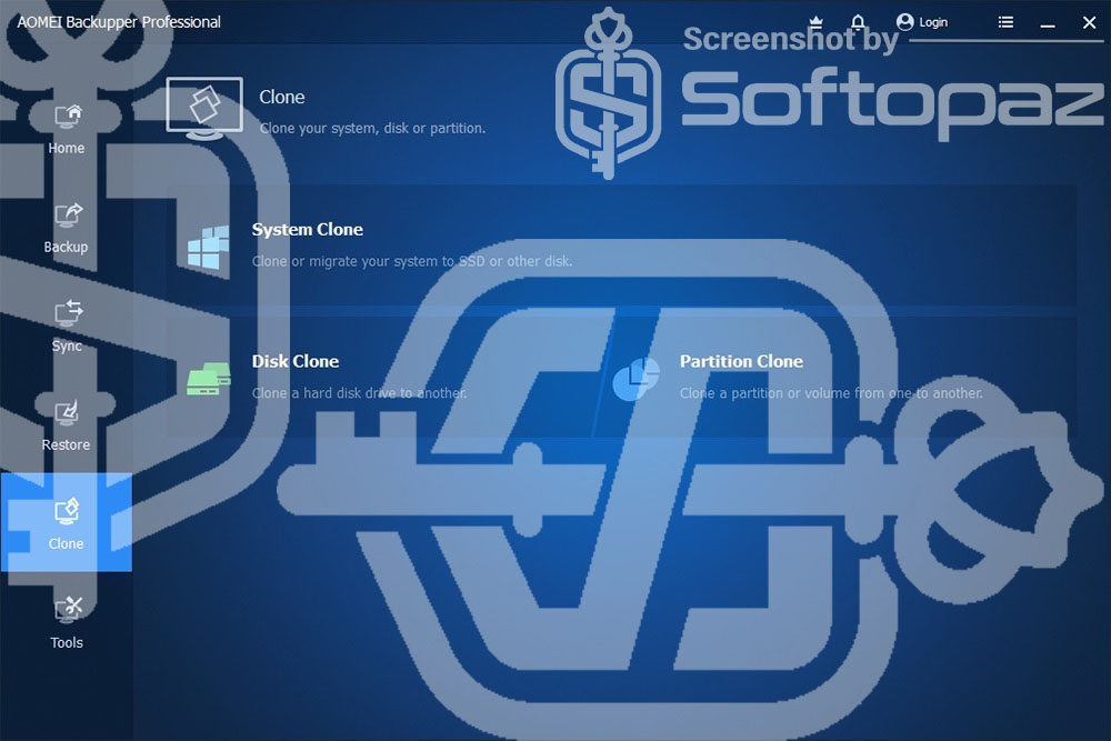 AOMEI Backupper Pro Clone
