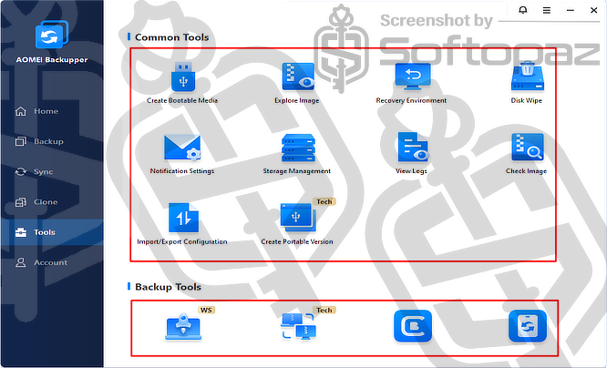 AOMEI Backupper Pro Tools
