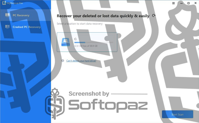 AOMEI MyRecover Pro - Interface