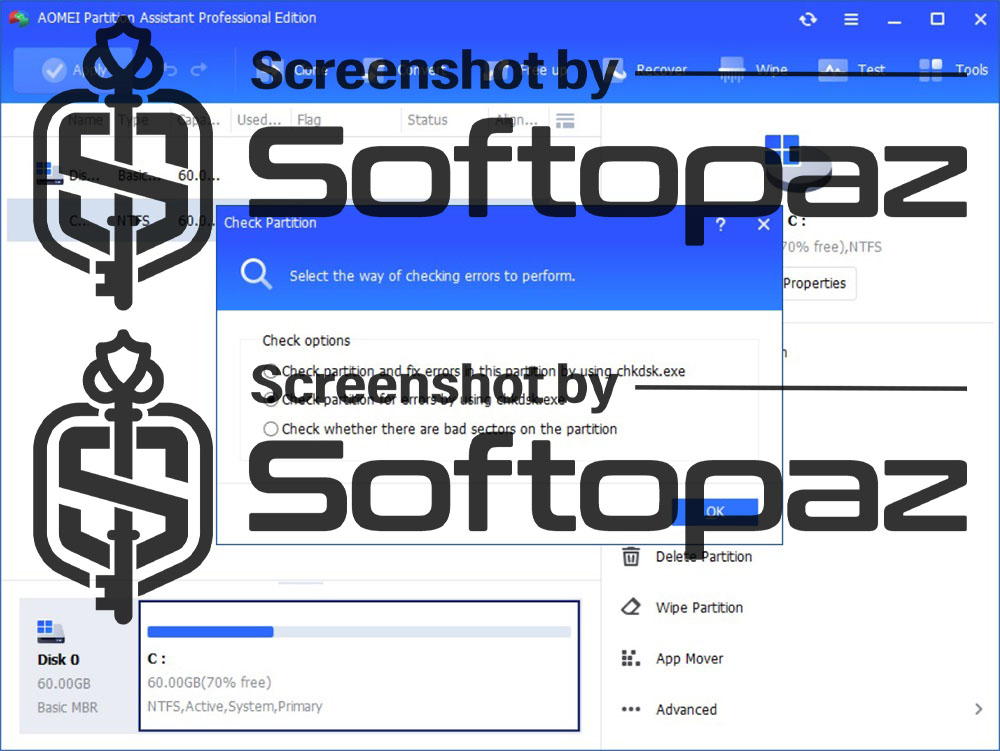 AOMEI Partition Assistant Pro Check