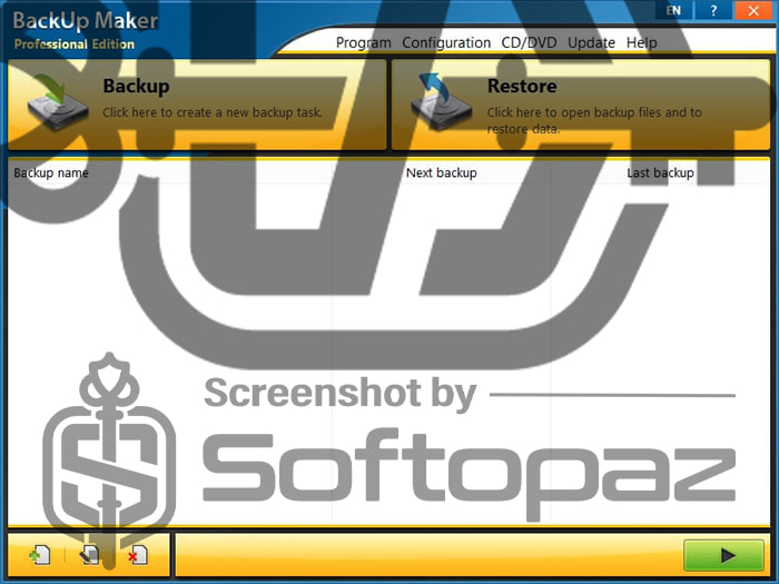 Ascomp backup maker Interface