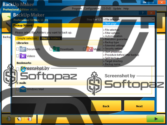 Ascomp backup maker wizard