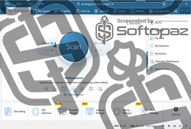 Auslogics boostspeed 14 pro Interface