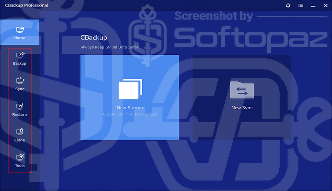 CBackup Professional Interface