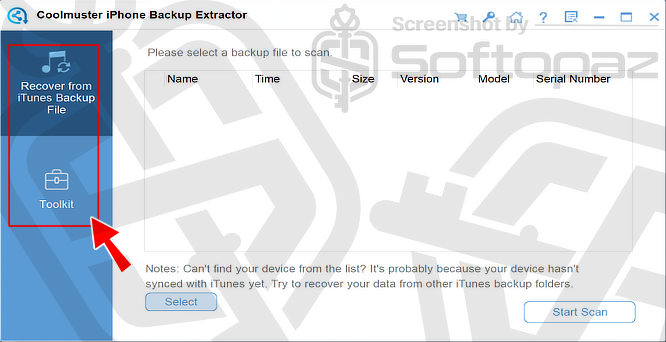 Coolmuster iPhone Backup Extractor Interface