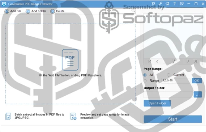 Coolmuster pdf image extractor Interface