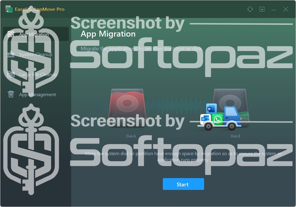 EaseUS AppMove Pro - Interface