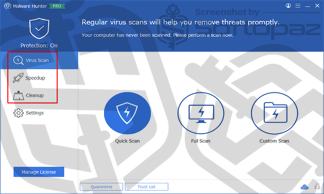Glarysoft Malware Hunter PRO Interface