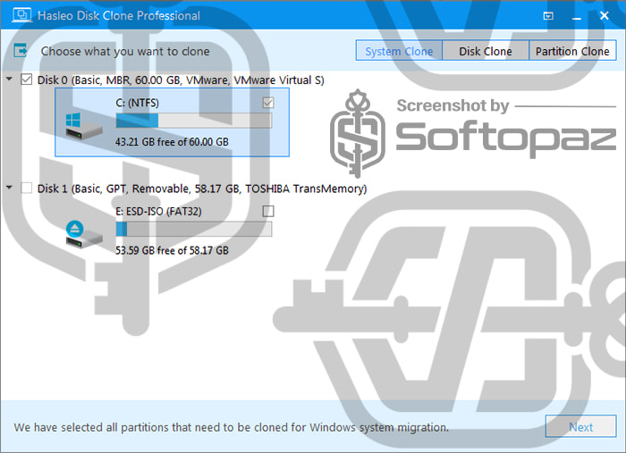 Hasleo Disk Clone Pro 4.5v - UI
