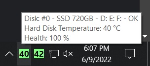 Hard Disk Sentinel TaskBar Info