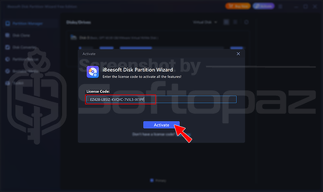 IBeesoft Disk Partition Wizard Activating